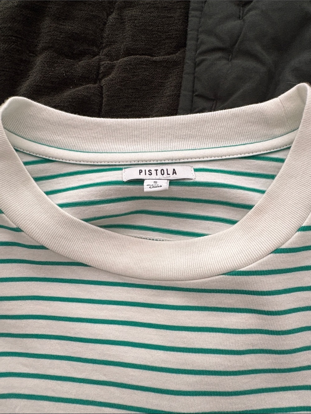 Brand new pistola White and Green Striped Tee - Picture 2 of 6